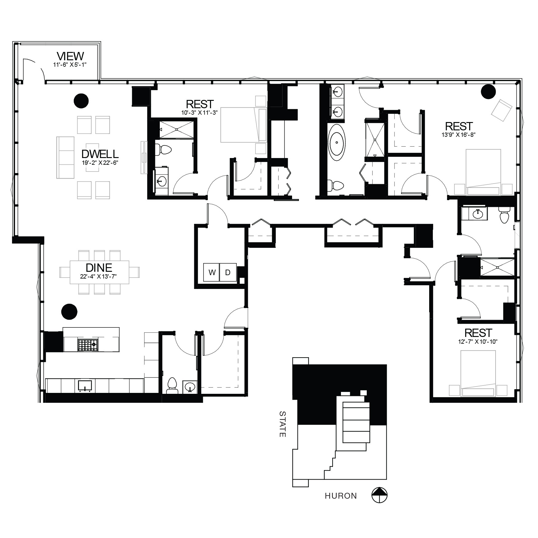 8 East Huron Chicago River North Apartments