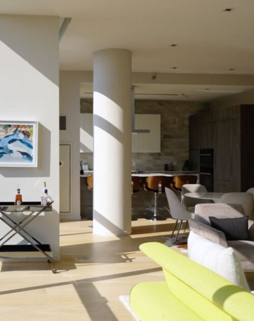 8 East Huron Penthouse Living Room